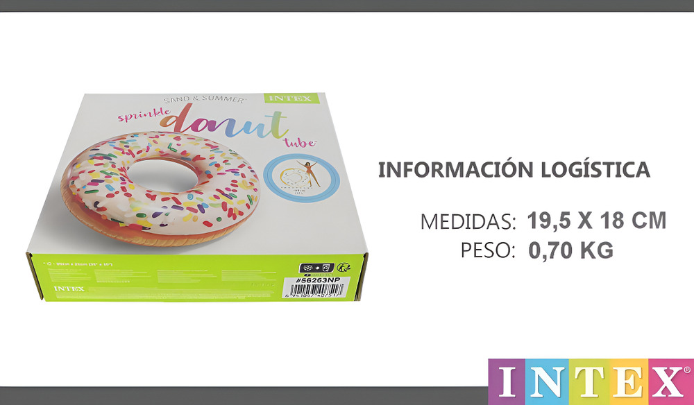 Salvavidas Inflable Dona Con Grajeas Intex Color Multicolor - Imagen 9