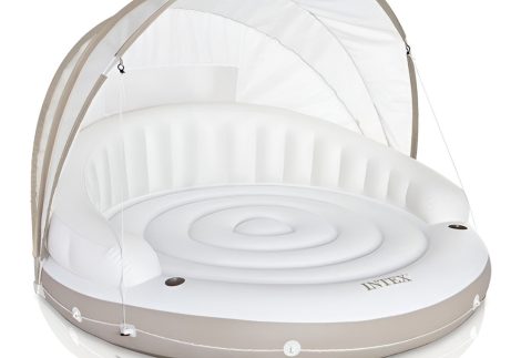 Isla flotante con toldo intex